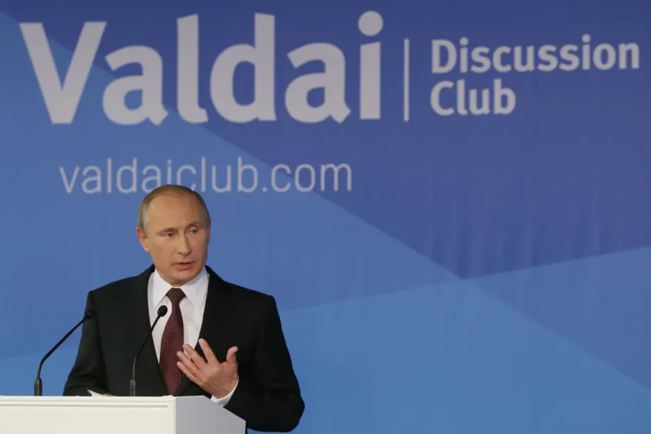 Vladimir Putin při zahájení Valdajského klubu
