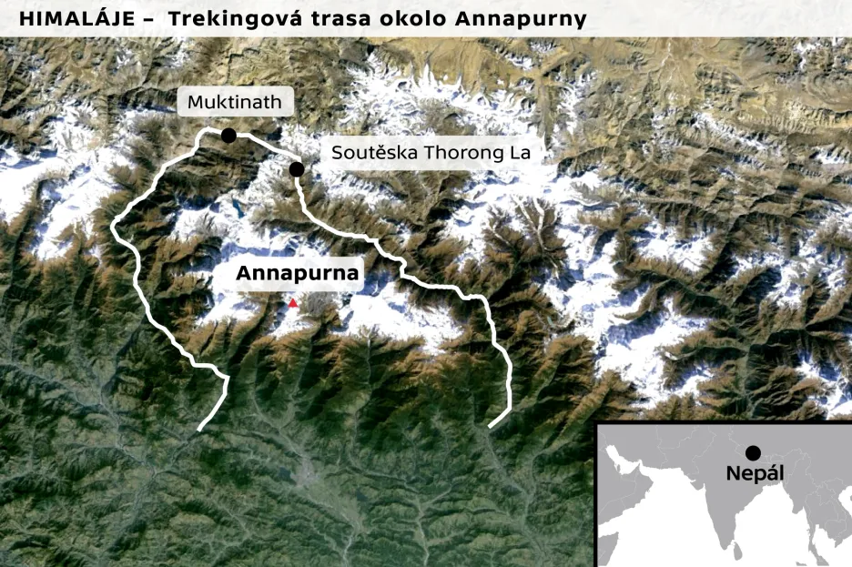 Trekingová trasa okolo Annapurny