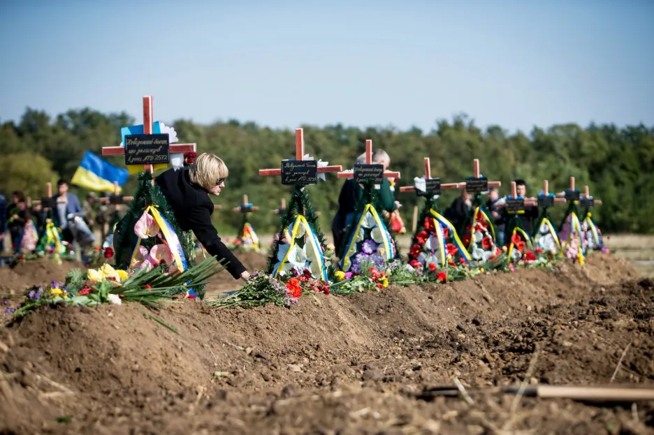 Pohřeb ukrajinských vojáků