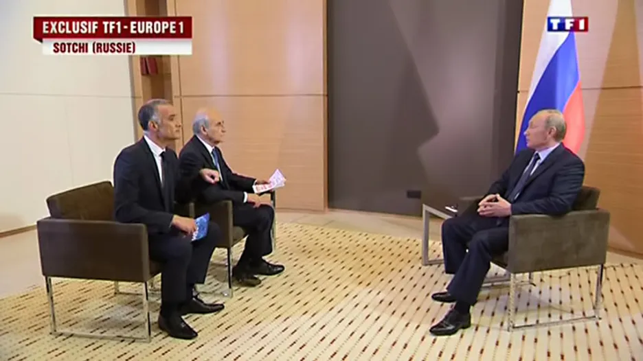 Vladimir Putin při rozhovoru pro TF1 a Europe 1