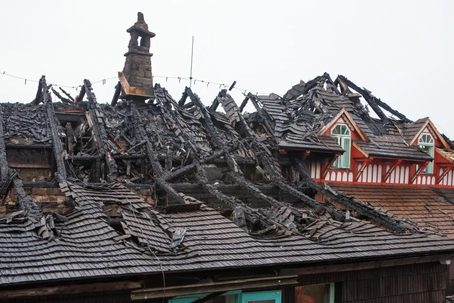 Chata Libušín po požáru