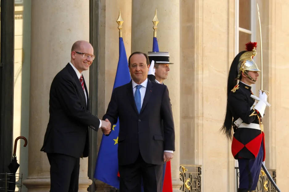 Bohuslav Sobotka a Francois Hollande