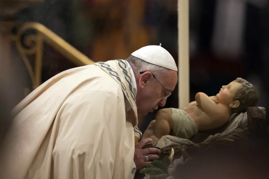 Papež František při nešporech v Bazilice svatého Petra