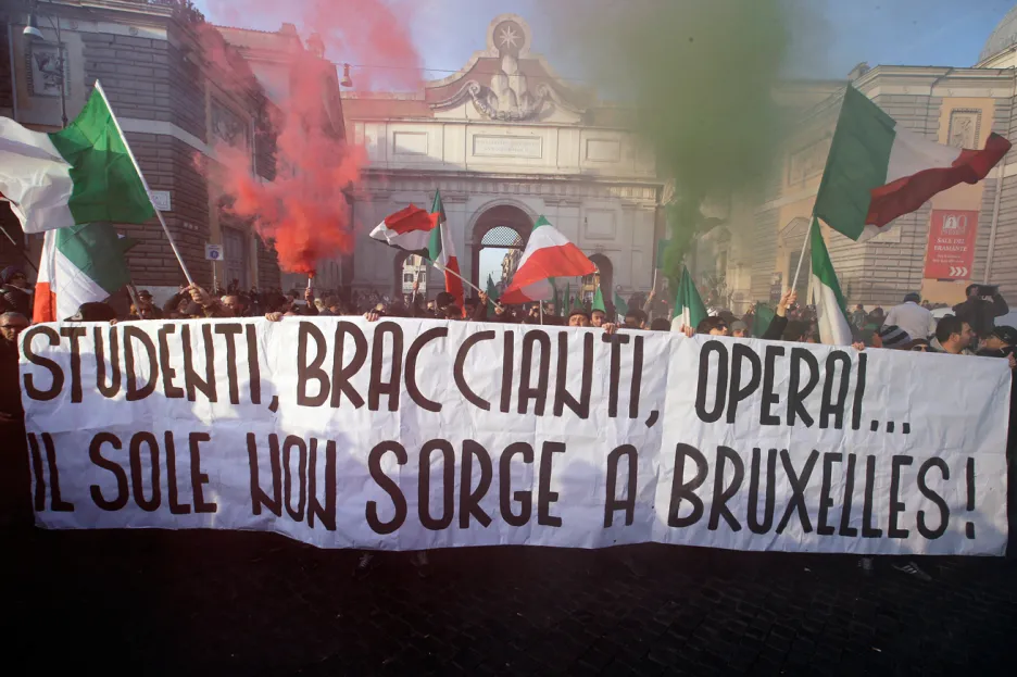 Protivládní protesty v Římě