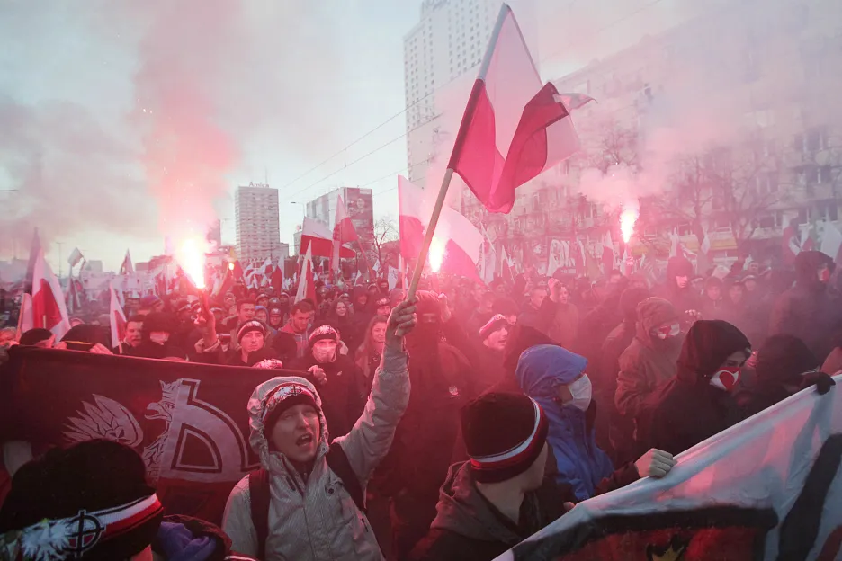Pochod nacionalistů centrem Varšavy