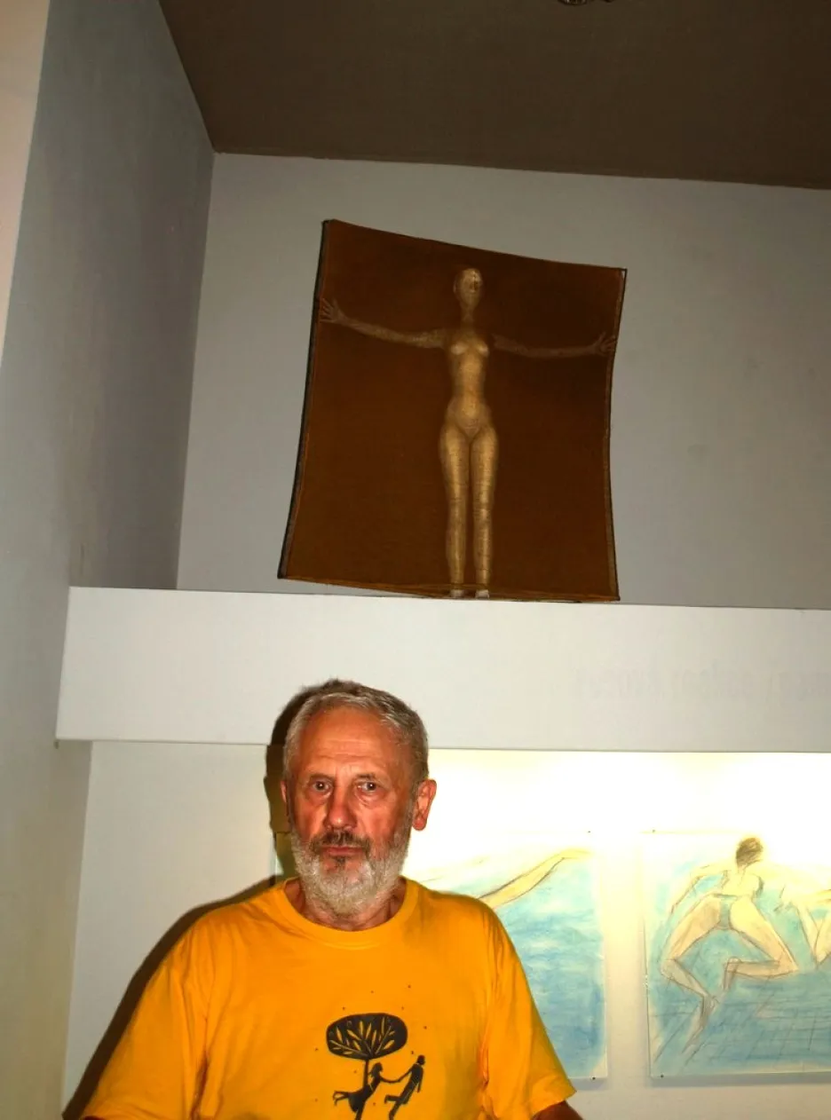 Kurt Gebauer při vernisáži výstavy