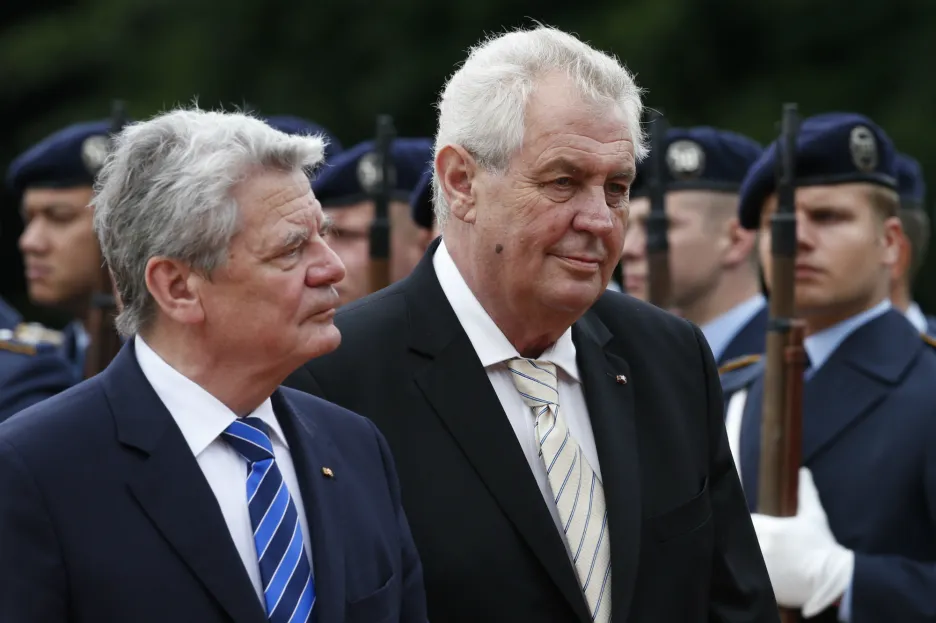 Joachim Gauck přivítal v Berlíně Miloše Zemana
