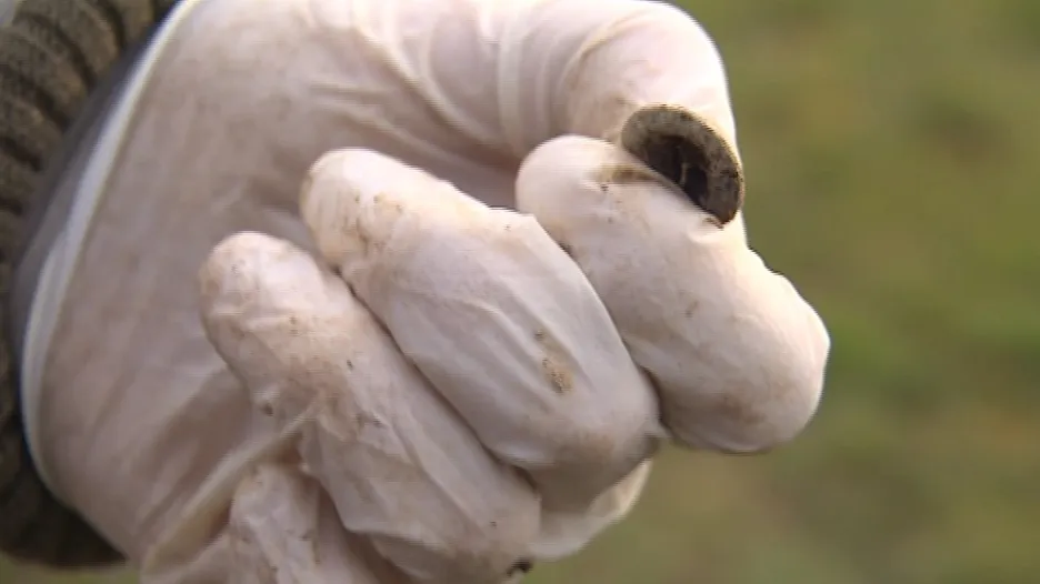 Archeologové našli u koster jen pár drobností - třeba knoflíky