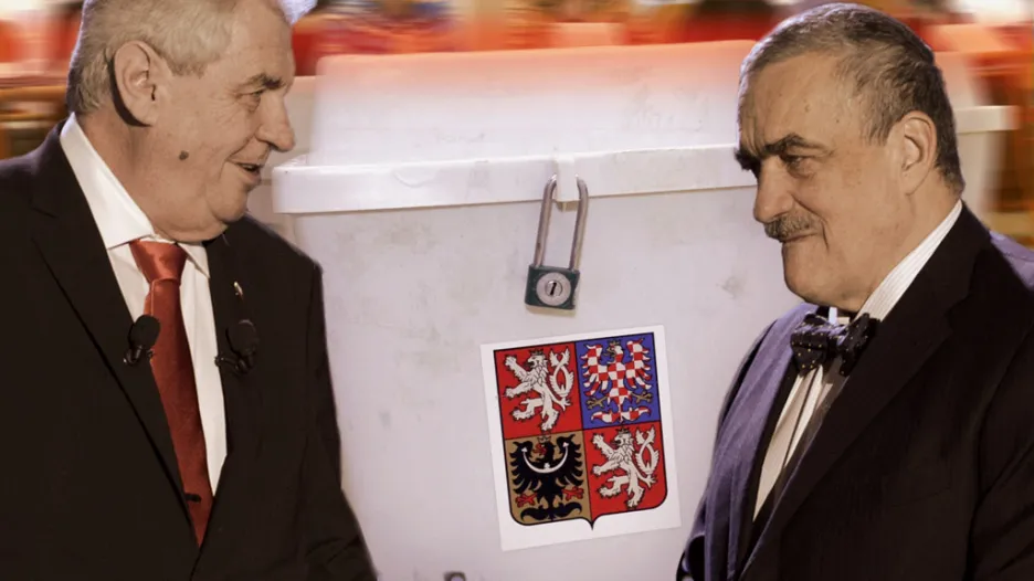 Miloš Zeman, Karel Schwarzenberg u volebních uren