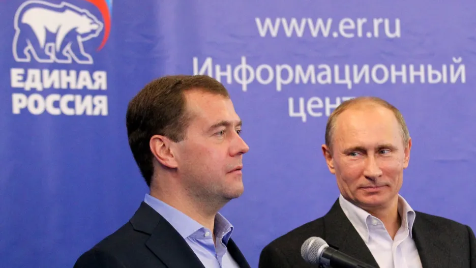 Dimitrij Medvěděv a Vladimir Putin
