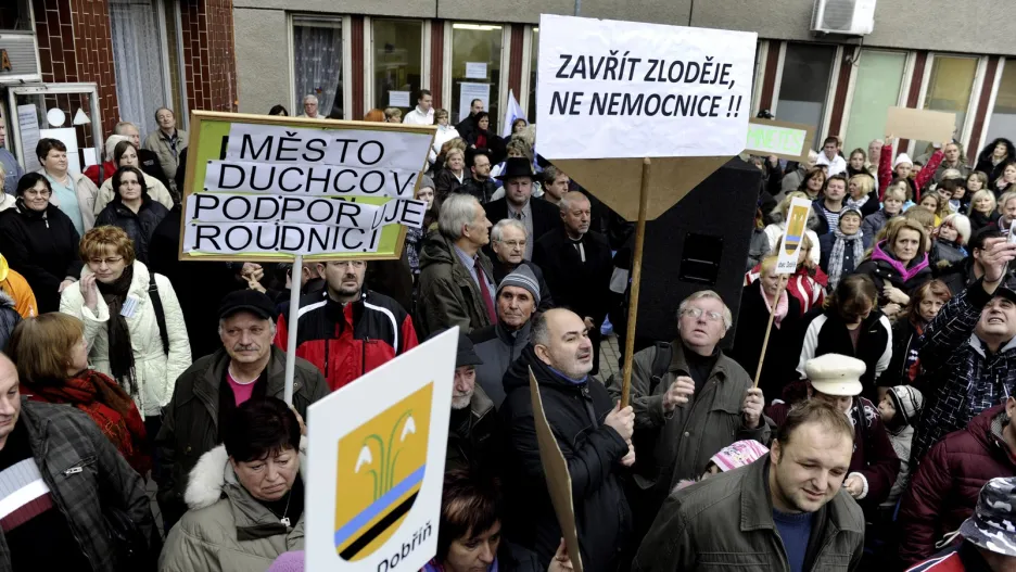 Protest za nemocnici v Roudnici nad Labem
