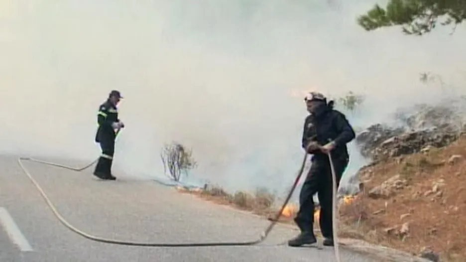 Požár na ostrově Chios