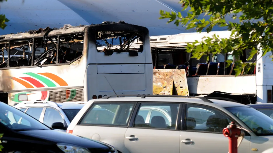Vybuchlý autobus v Burgasu