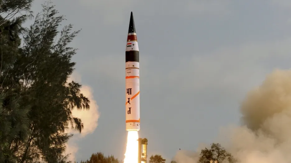 Test rakety dlouhého doletu Agni-V