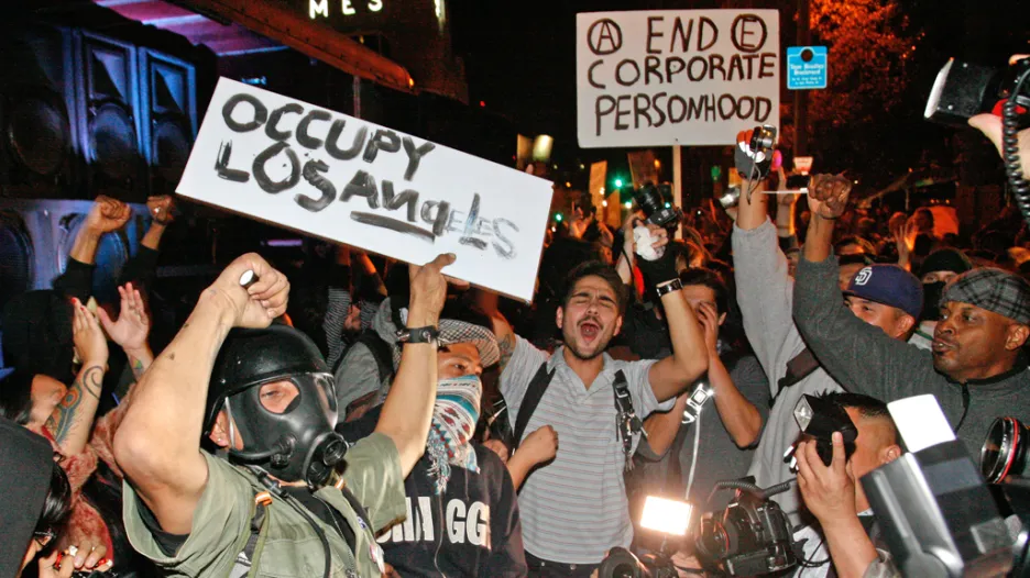 Demonstrace hnutí Okupujte Wall Street v Los Angeles