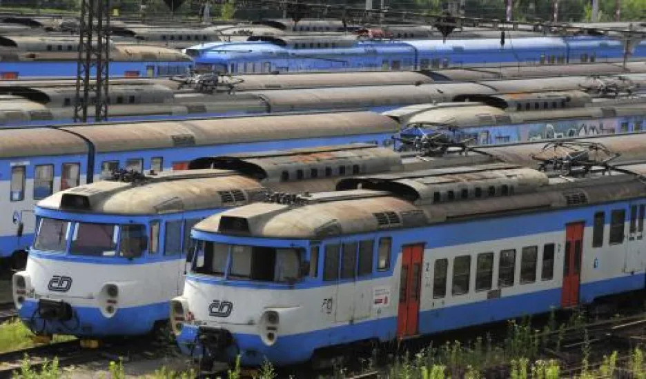 Odstavené vlaky během stávky