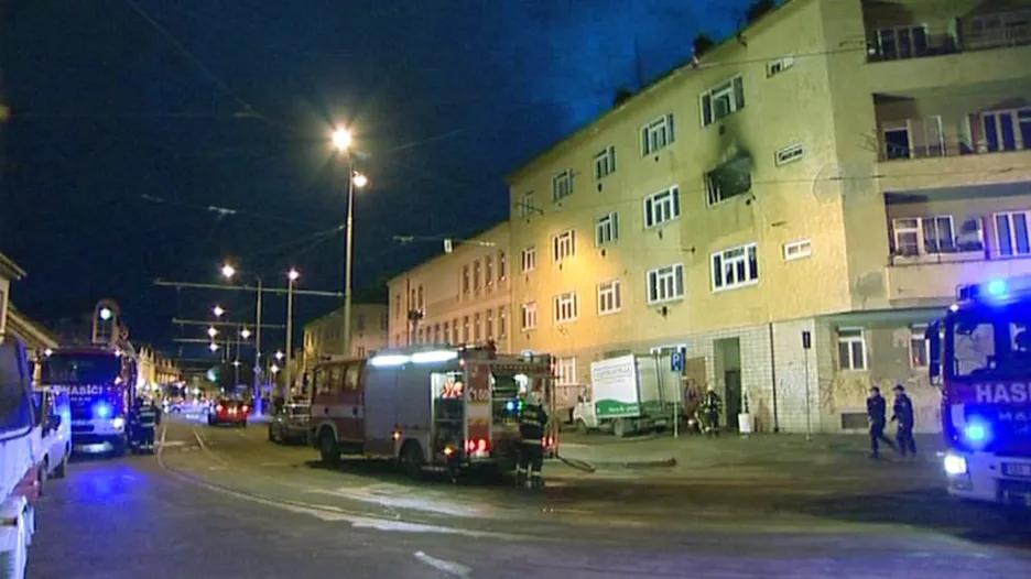 Požár domu v Táborské ulici v Brně