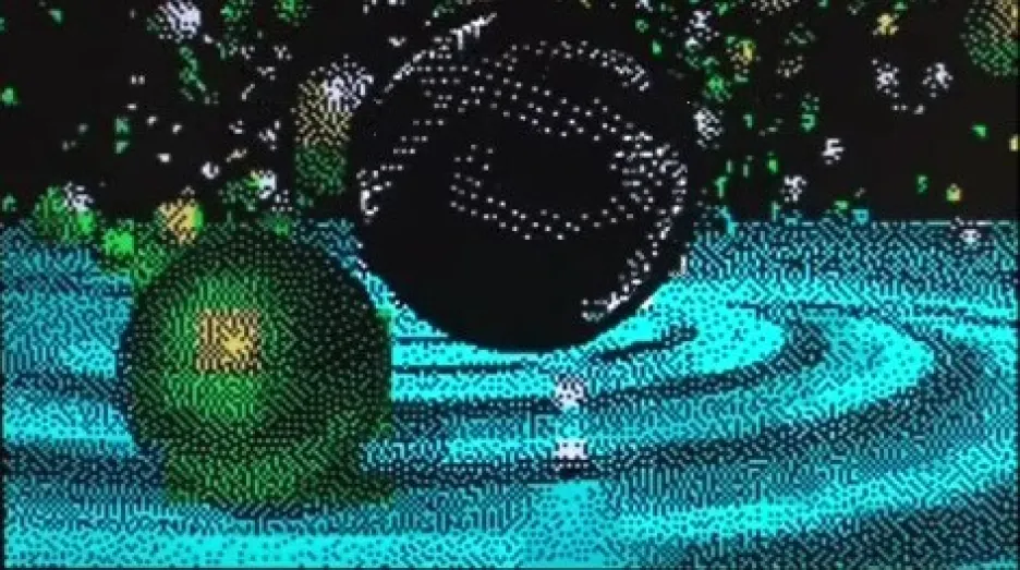 Zvuk z pořadu Noční spektrum zobrazený na počítači ZX Spectrum