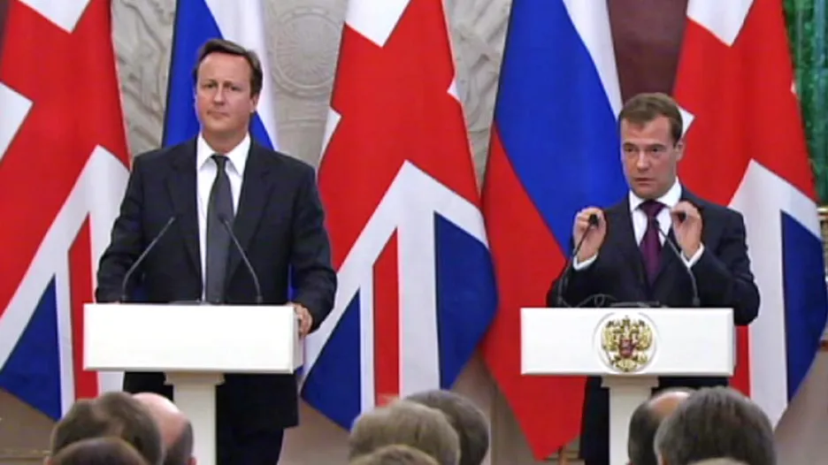 David Cameron a Dmitrij Medvěděv