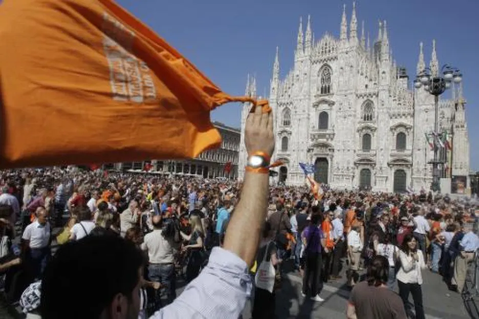 Italové oslavují v Miláně výsledky obecních voleb