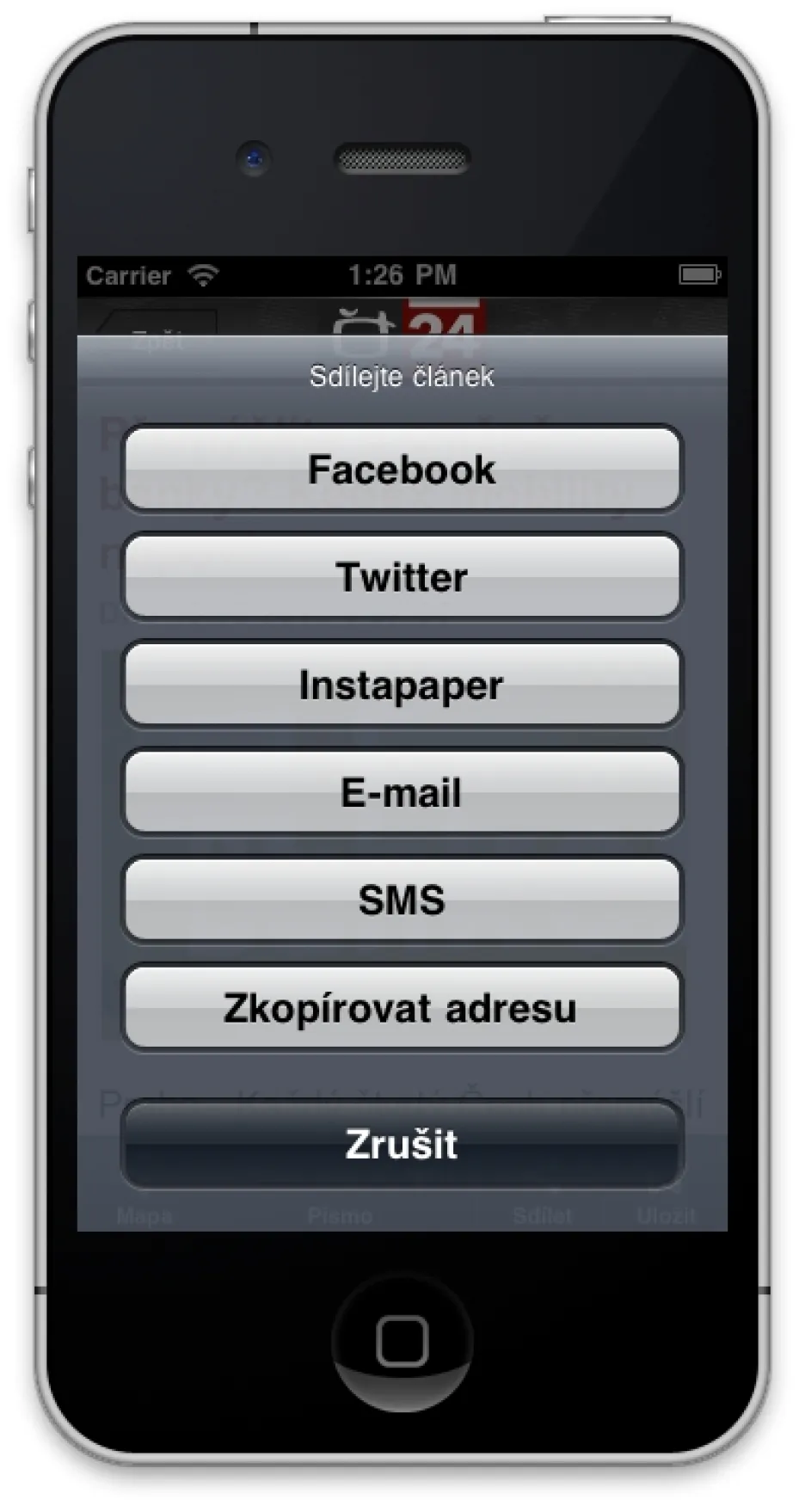 ČT24 na iPhonu