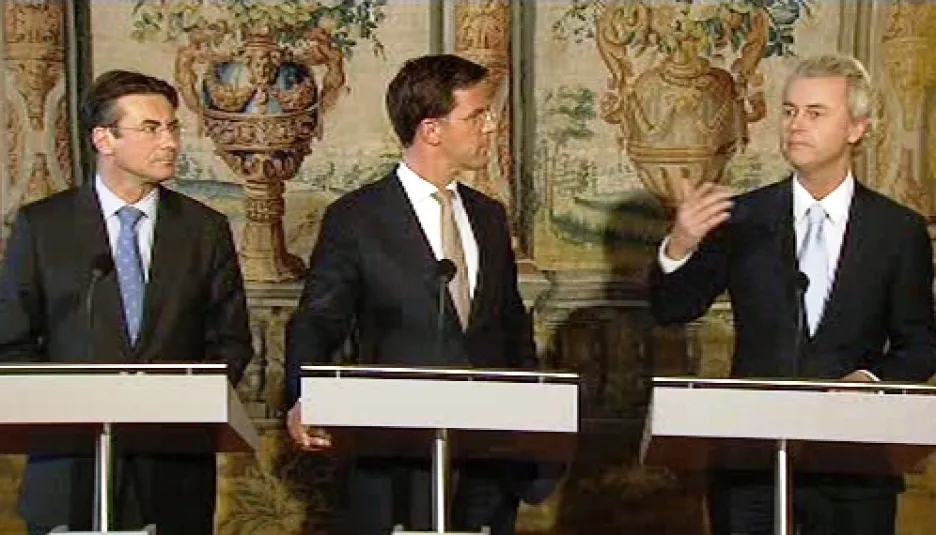 Mark Rutte, Maxime Verhagen a Geert Wilders