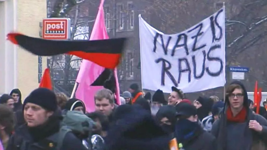 Pochod proti neonacistům v Drážďanech