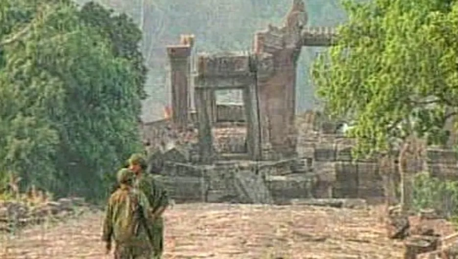 Vojáci u chrámu Preah Vihear