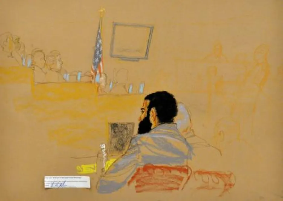 Omar Khadr při soudním přelíčení