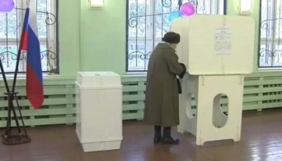 Volební místnost v Rusku