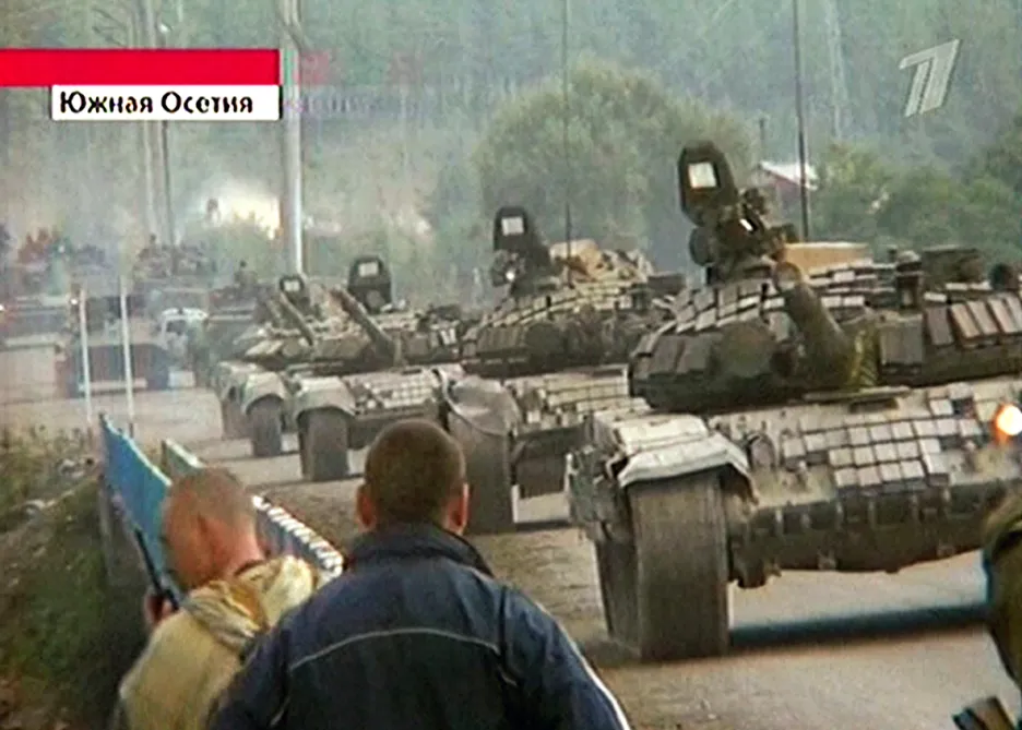 Ruské tanky v Cchinvali
