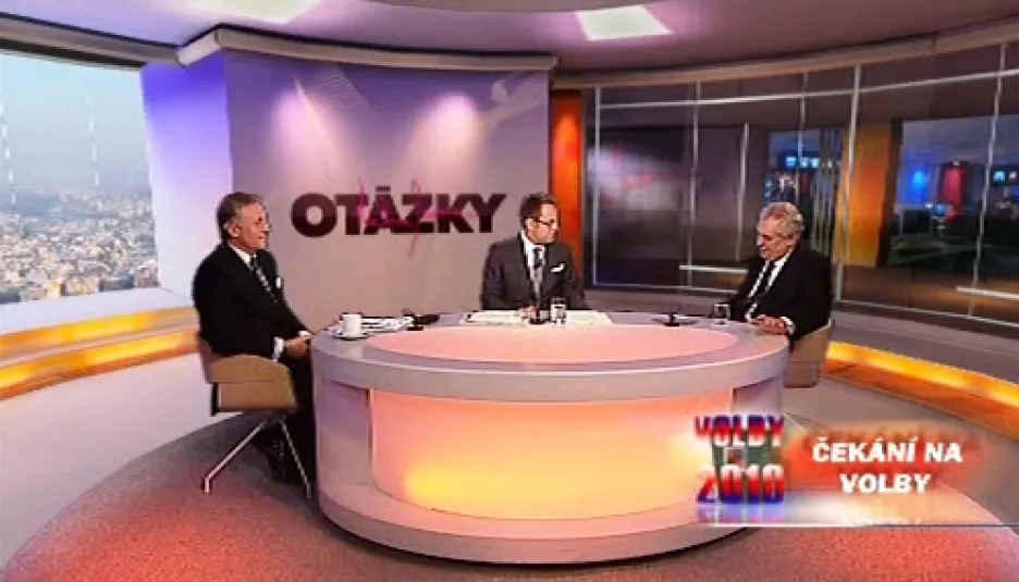 Mirek Topolánek a Miloš Zeman v OVM