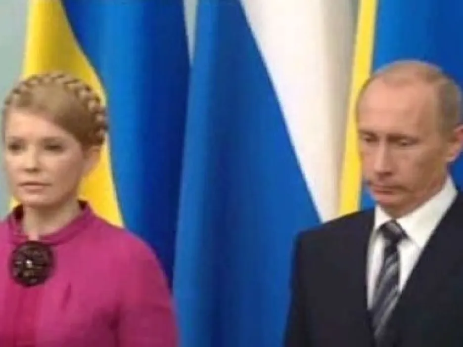 Julija Tymošenková a Vladimir Putin