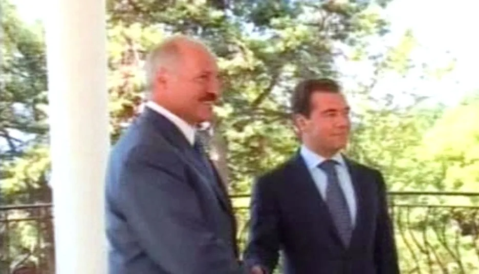 Dmitrij Medveděv a Alexandr Lukašenko