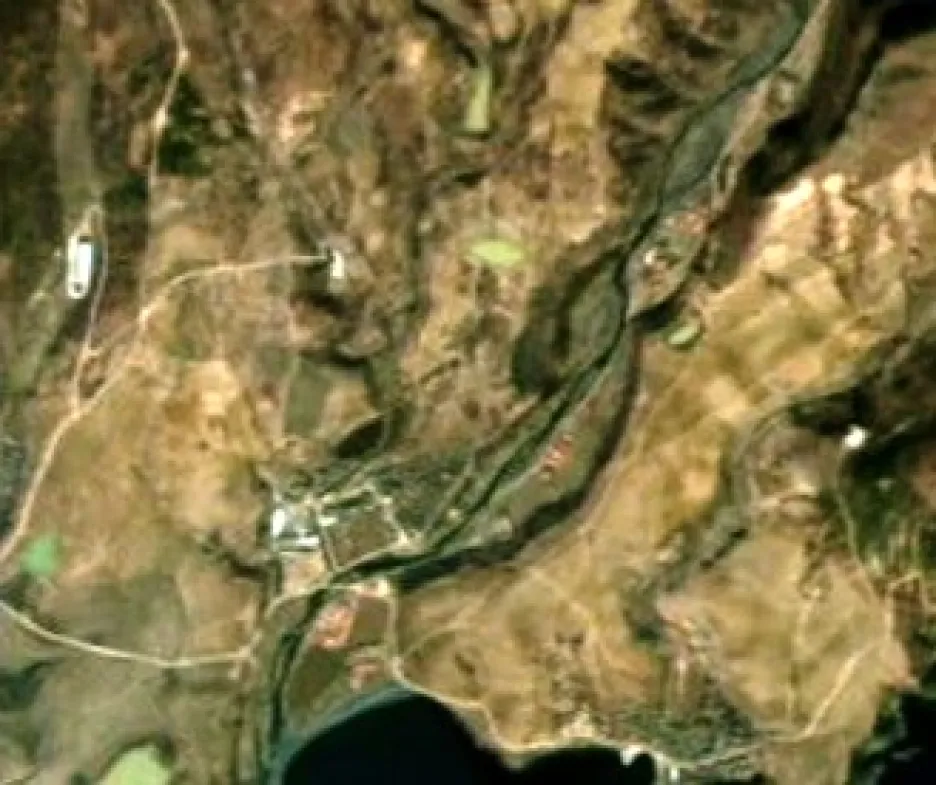 Satelitní snímek odpalovací rampy