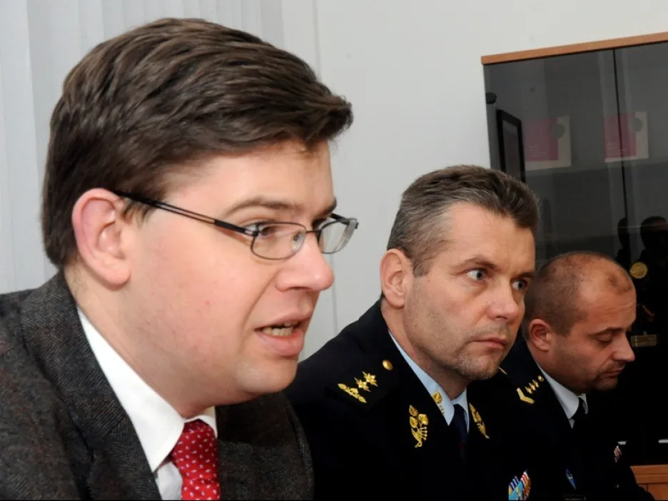 Ministr Pospíšil, ředitel vězeňské služby Luděk Kula a ředitel brněnské věznice Karel Schmeidler