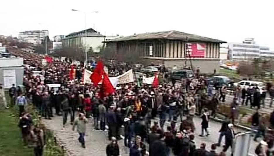 Demonstrace kosovských Albánců