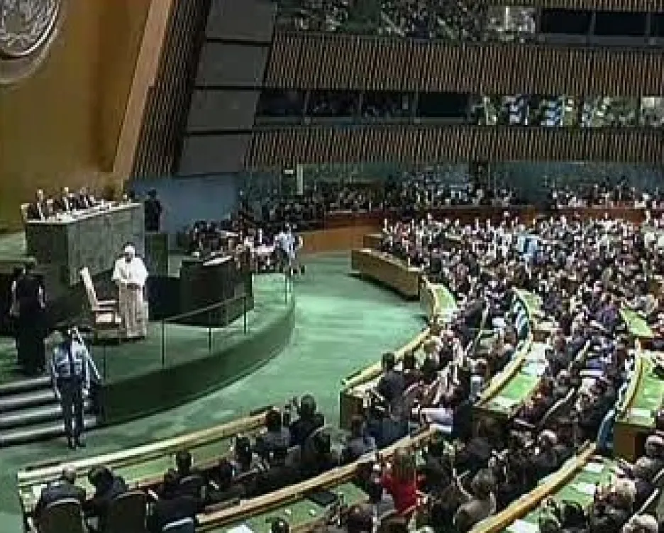 Benedikt XVI. v sídle OSN