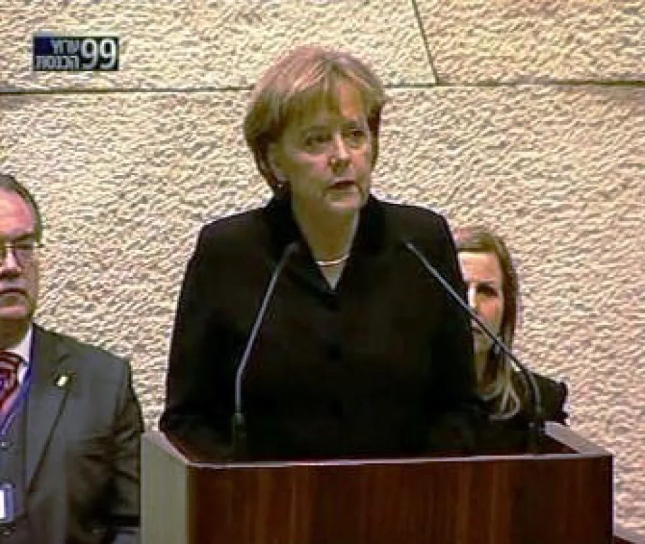 Angela Merkelová v Knesetu