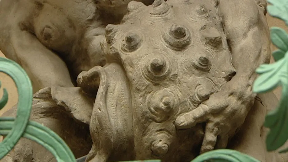 Mušle na soše Tritona v Clam-Gallasově paláci