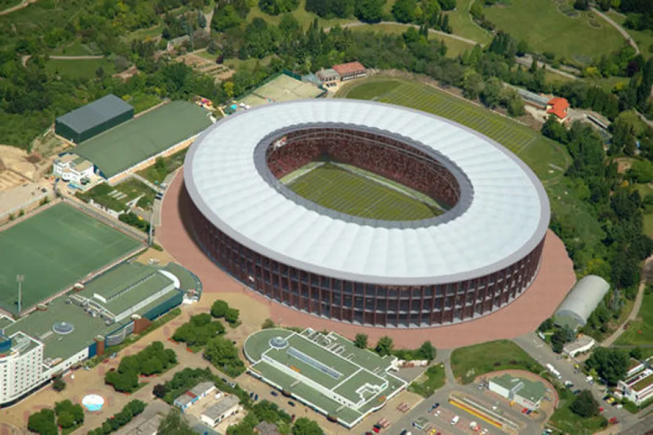 Vizualizace rekonstrukce stadionu Za Lužánkami (2008)