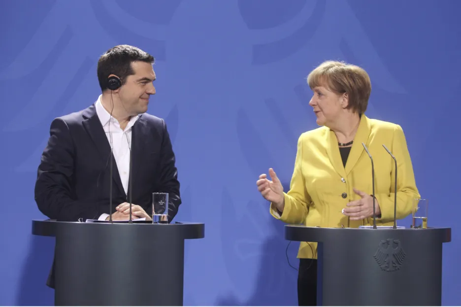 Řecký premiér Alexis Tsipras a německá kancléřka Angela Merkelová