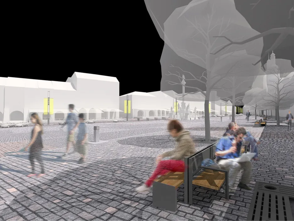 Vizualizace - projekt revitalizace Velkého náměstí v Hradci Králové