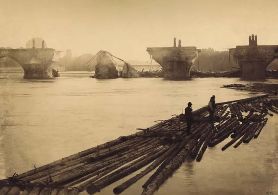 Karlův most po povodni v roce 1890