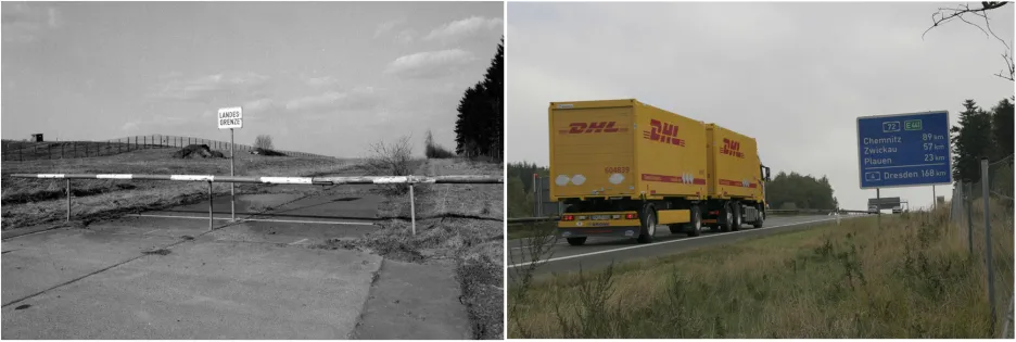 Vnitroněmecká hranice před a po roce 1990