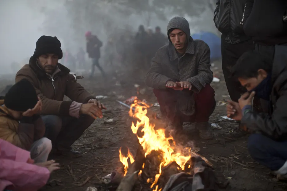 Uprchlíci u srbsko-chorvatského přechodu Berkasovo