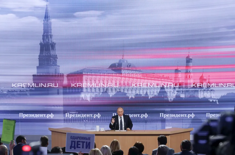 Vladmir Putin na výroční tiskové konferenci
