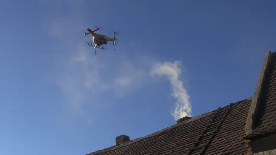 Drony na kontrole komínů na Chomutovsku