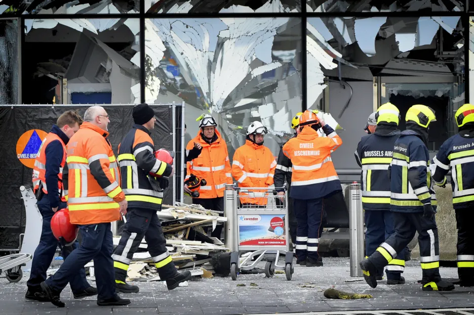 Bruselské letiště Zaventem po úterních explozích