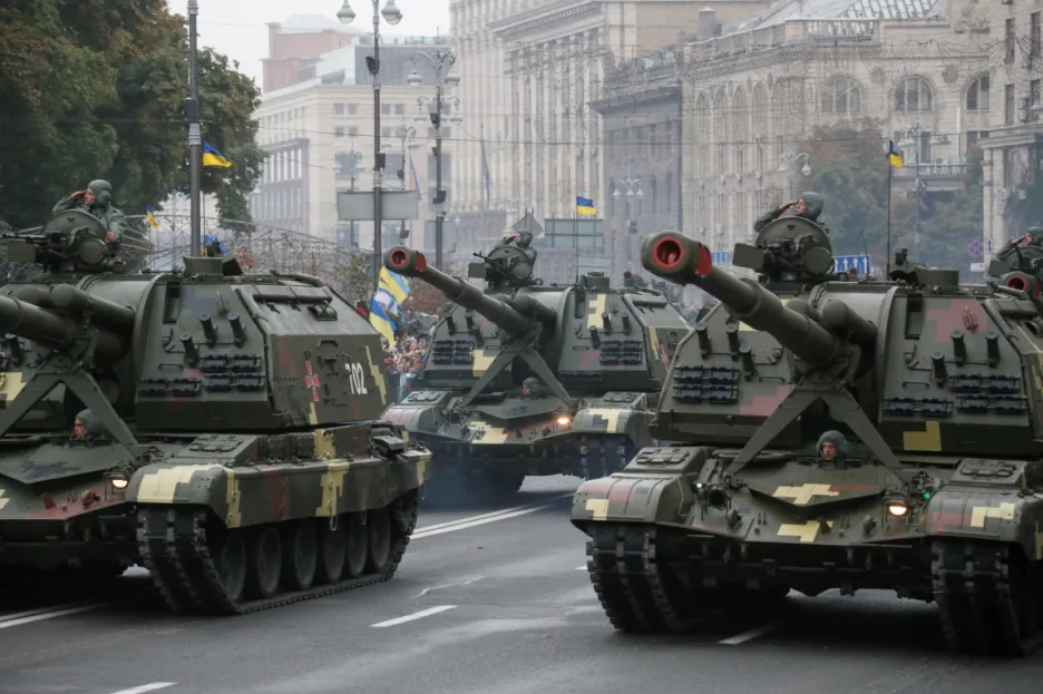 Vojenská přehlídka k 25. výročí nezávislosti Ukrajiny 